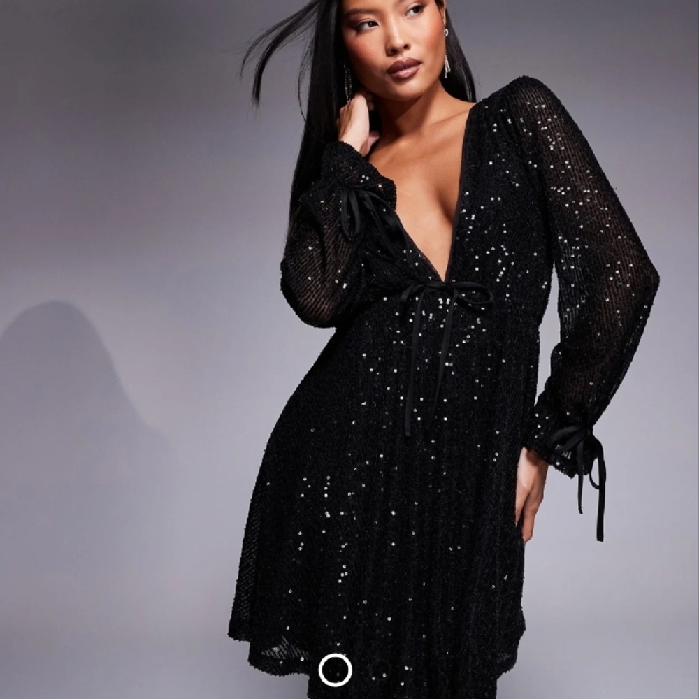 Jaded Rose Petite Black mini Sequin Dress